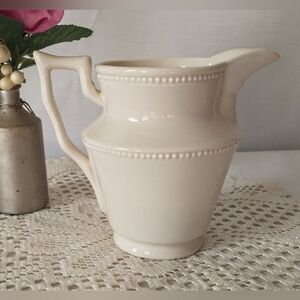 Vintage Porcelain Creamer or Syrup Pitcher Hemstitch Pattern - I. Godinger & Co.